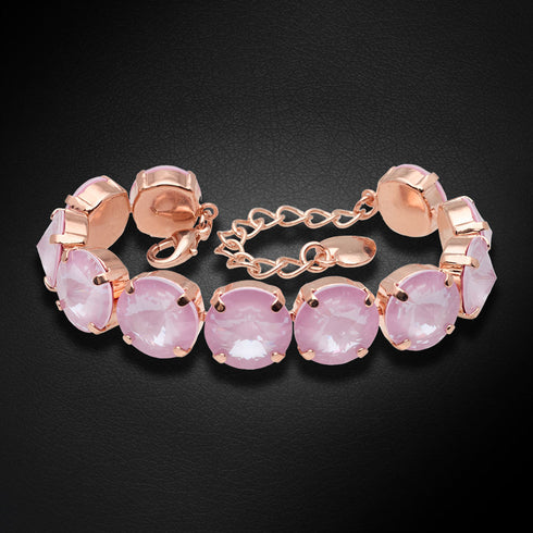 Bracelet "Vorteks (Soft Rose Ignite)" with Swarovski™ crystals